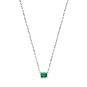 Zilveren collier met groene zirconia