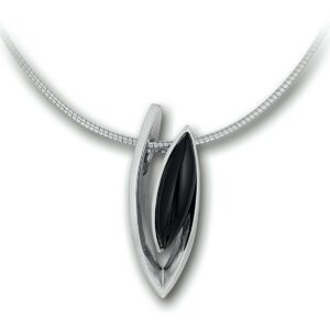Zilveren collier met onyx