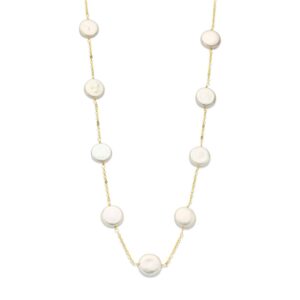 Goldplated ketting met parels