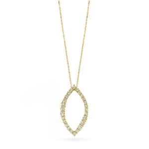 Ketting in goldplated zilver bezet met zirconia