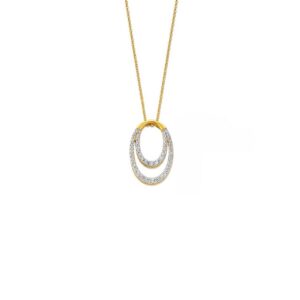 Ketting in goldplated zilver bezet met zirconia