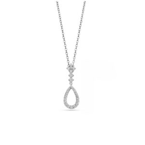 Ketting in gerhodineerd zilver bezet met zirconia