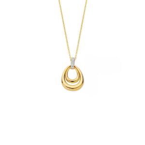 Ketting in goldplated zilver bezet met zirconia