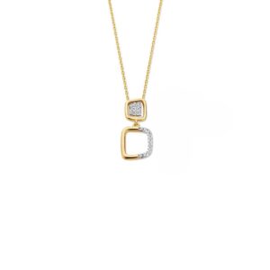Ketting in goldplated zilver bezet met zirconia