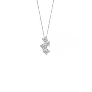 Ketting in gerhodineerd zilver bezet met zirconia