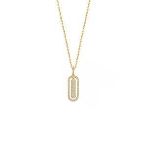 Ketting in goldplated zilver bezet met zirconia