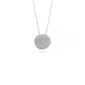 Ketting in gerhodineerd zilver bezet met zirconia