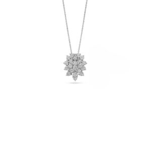 Ketting in gerhodineerd zilver bezet met zirconia