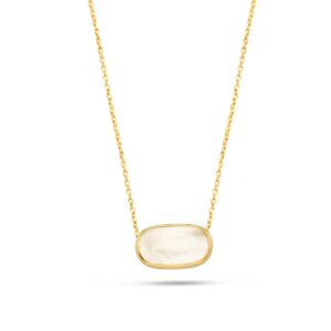 Goldplated ketting met parelmoer
