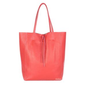 Lederen shopper rood