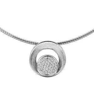Omegaketting + hanger mat met zirconia