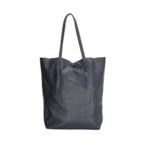 Lederen shopper zwart