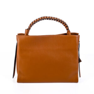 Lederen handtas camel